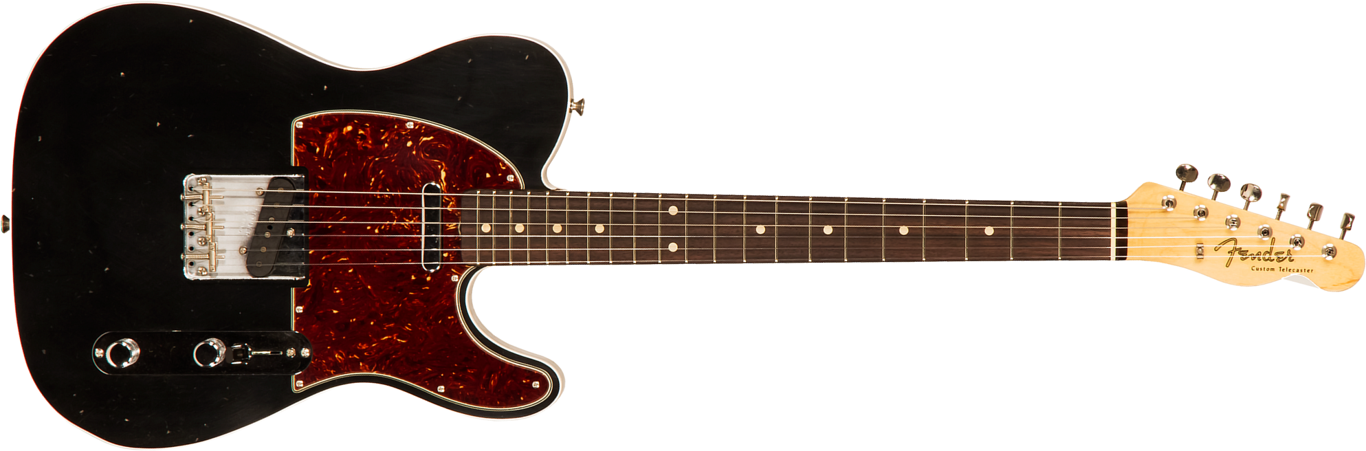 Fender Custom Shop Tele 1960 2s Ht Rw #r114759 - Journeyman Relic Black - Televorm elektrische gitaar - Main picture