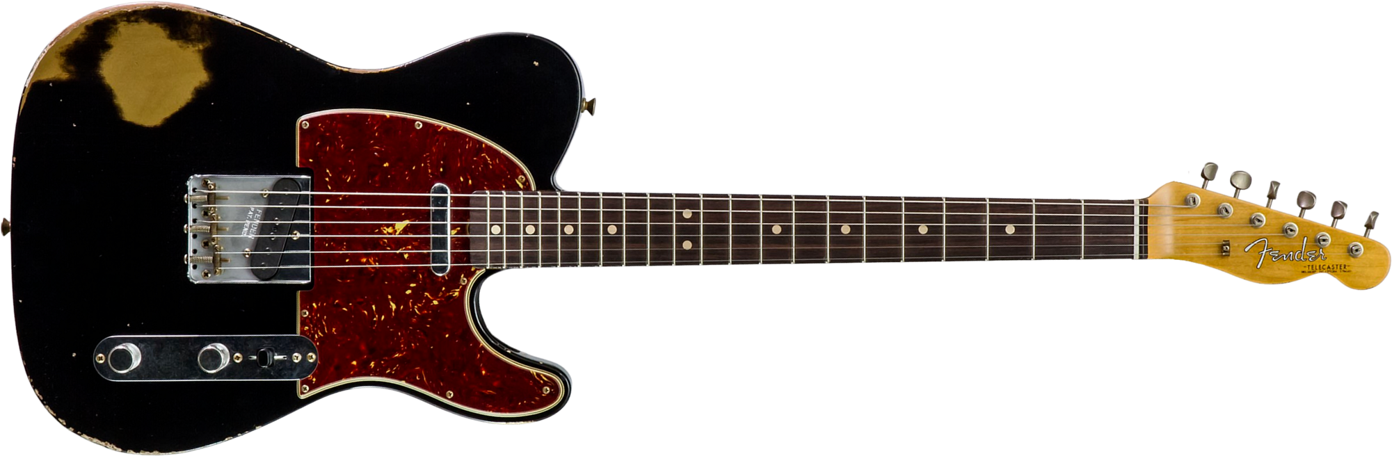 Fender Custom Shop Tele 1963 2s Ht Rw #r143447 - Black Over Hle Gold - Televorm elektrische gitaar - Main picture