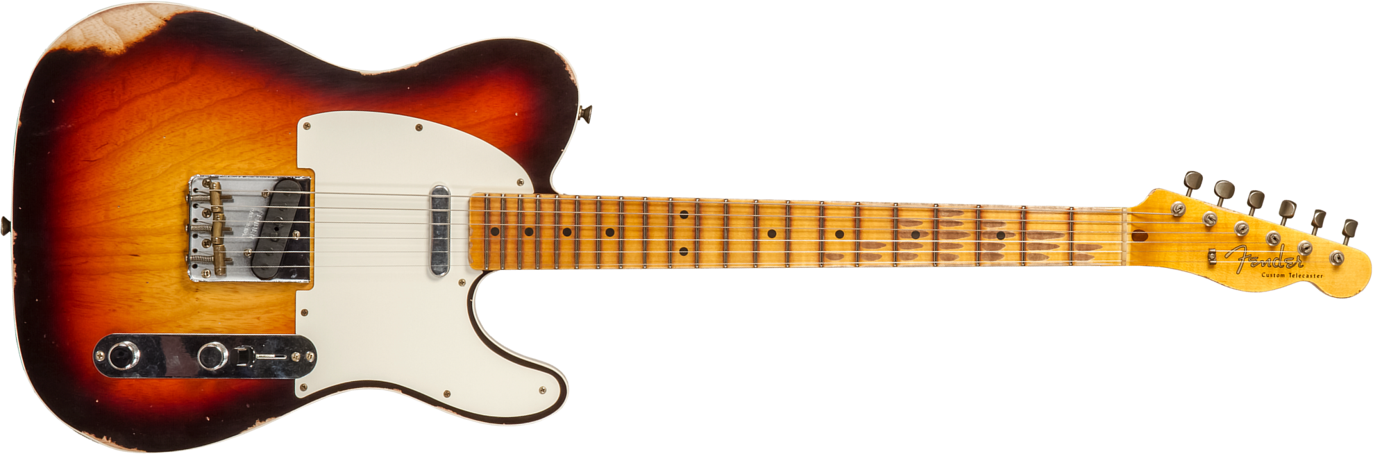 Fender Custom Shop Tele Custom 1959 2s Ht Mn #cz573750 - Relic Chocolate 3-color Sunburst - Televorm elektrische gitaar - Main picture
