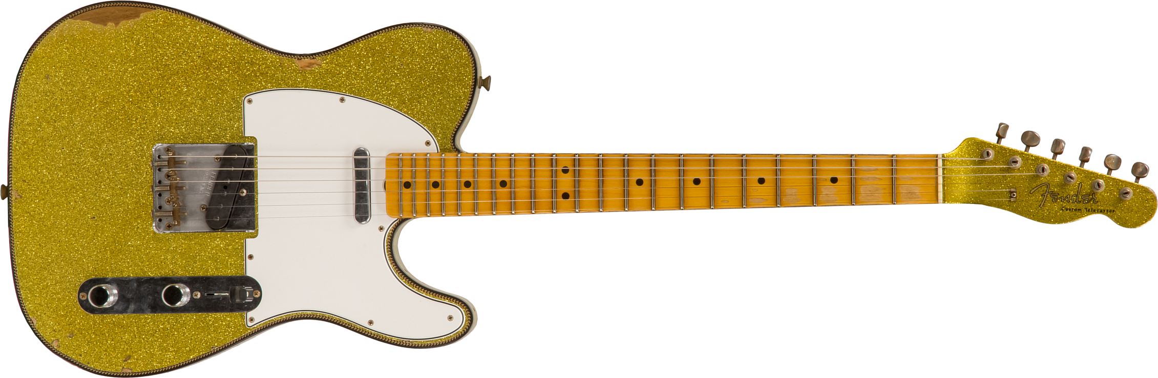 Fender Custom Shop Tele Custom 1963 2020 Ltd Rw #cz545983 - Relic Chartreuse Sparkle - Televorm elektrische gitaar - Main picture