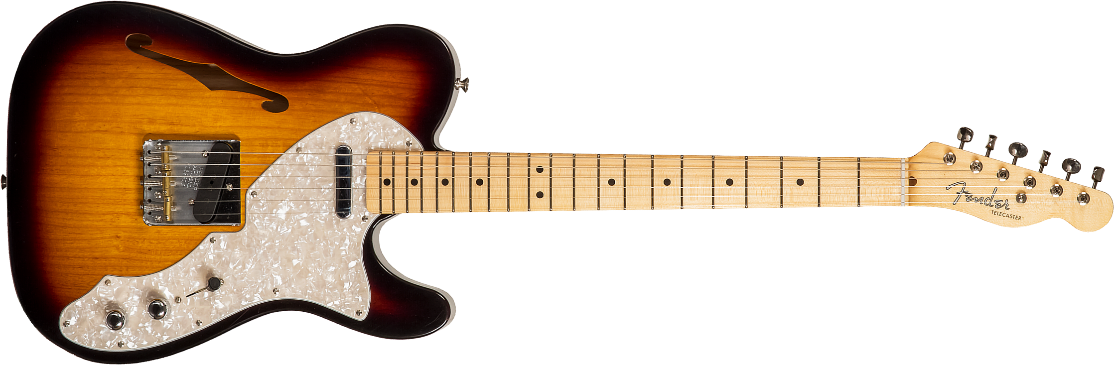 Fender Custom Shop Tele Thinline '50s 2s Ht Mn #r128616 - Closet Classic 2-color Sunburst - Televorm elektrische gitaar - Main picture