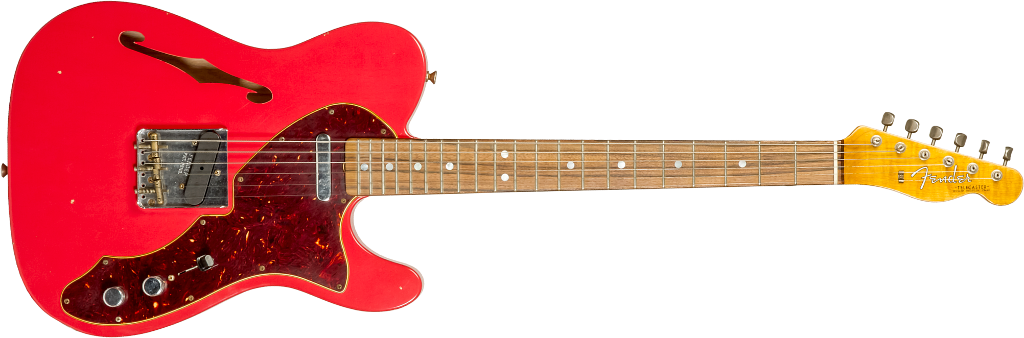 Fender Custom Shop Tele Thinline '60s Ltd 2s Ht Rw #cz544990 - Journeyman Relic Fiesta Red - Semi hollow elektriche gitaar - Main picture