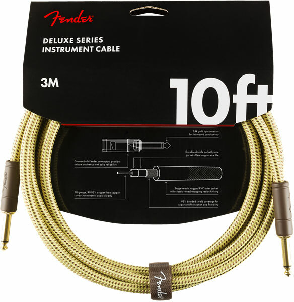 Fender Deluxe Instrument Cable Droit/droit 10ft Tweed - Kabel - Main picture