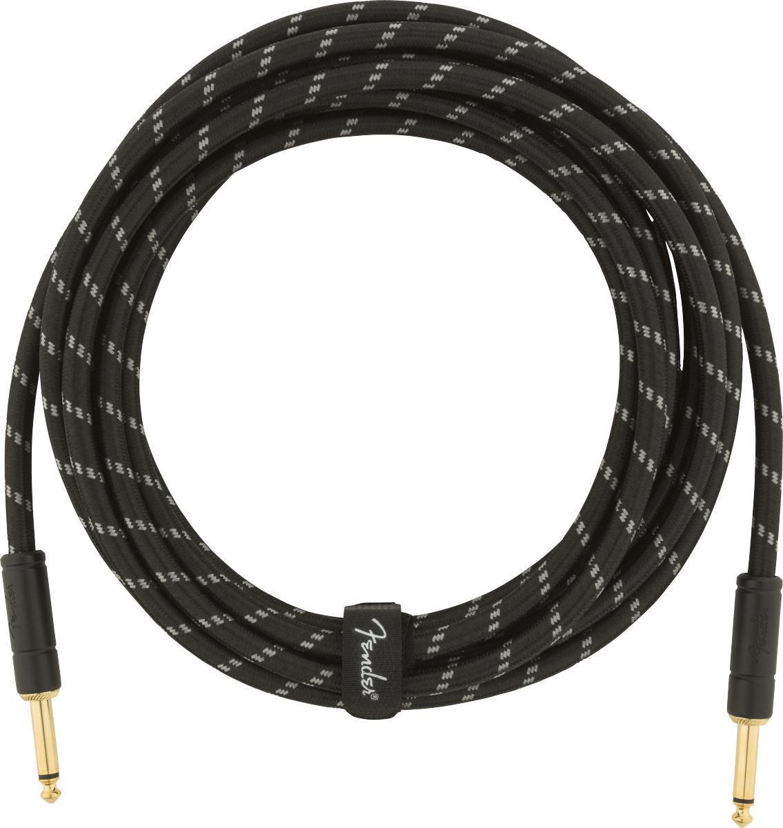 Kabel Fender Deluxe Instrument Cable, 15ft, Straight/Straight - Black Tweed