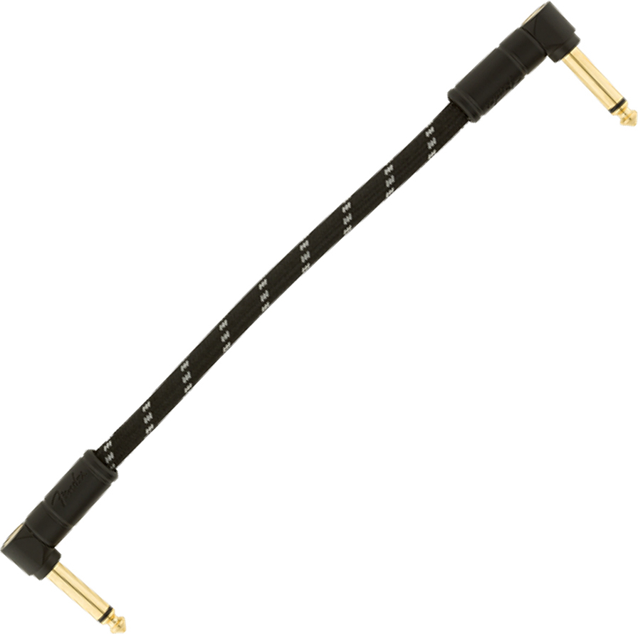 Fender Deluxe Instrument Patch Cable Angle Angle 6inch Black Tweed - Kabel - Main picture