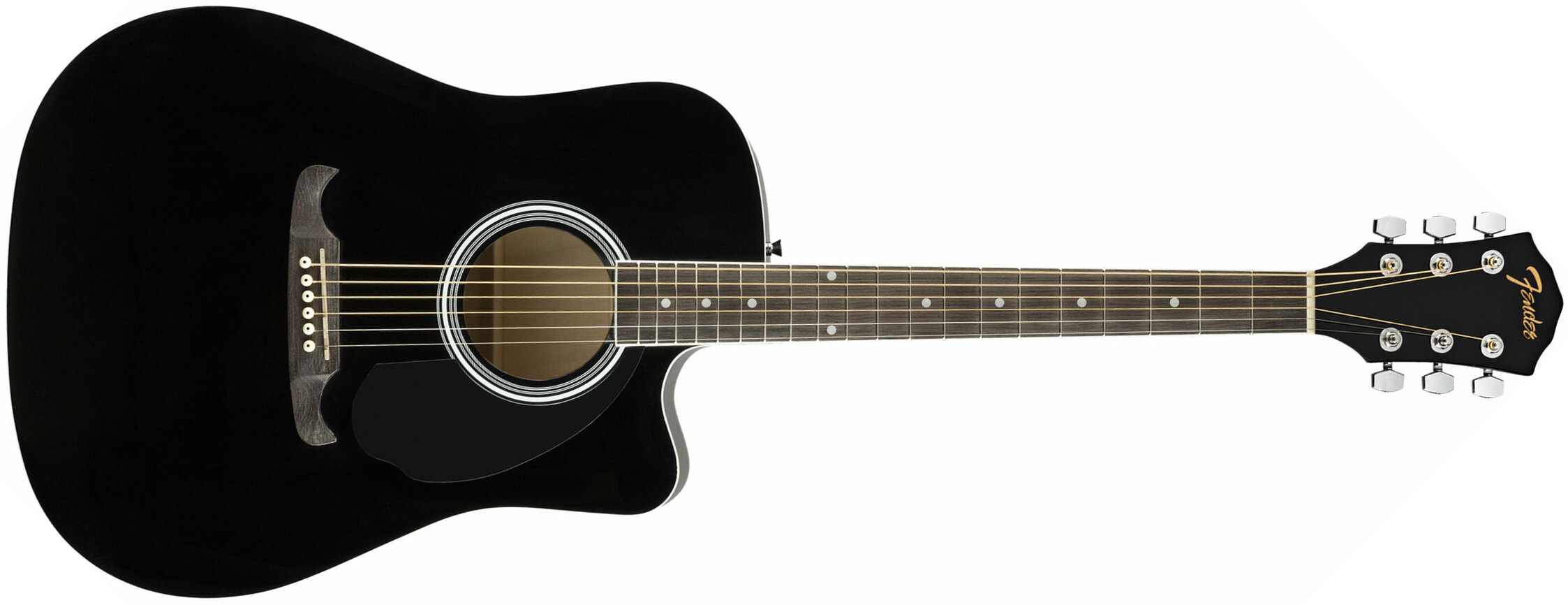 Fender Fa-125ce Dreadnought Alternative Epicea Acajou Wal - Black - Elektro-akoestische gitaar - Main picture