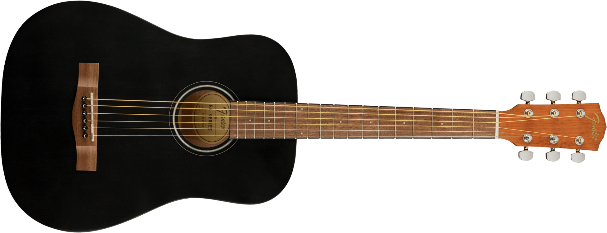 Fender Fa15 3/4 Steel Alternative Shsc Agathis Sapele Wal - Black Satin - Volksgitaar - Main picture