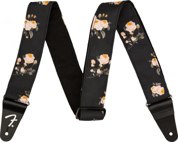 Gitaarriem Fender Floral 2-inches Guitar Strap - Black