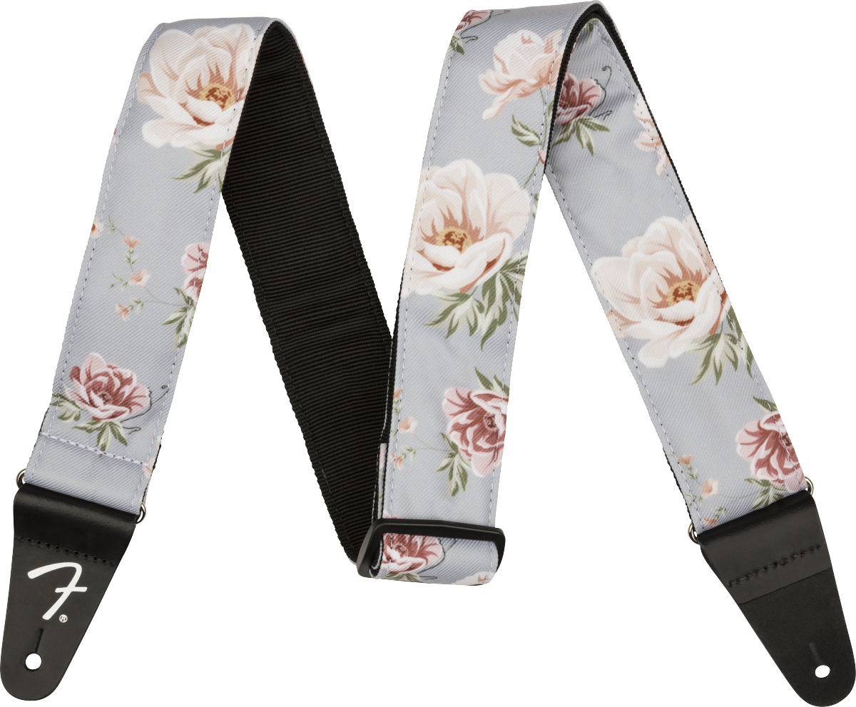 Fender Floral 2.inc Guitar Strap Gray - Gitaarriem - Main picture