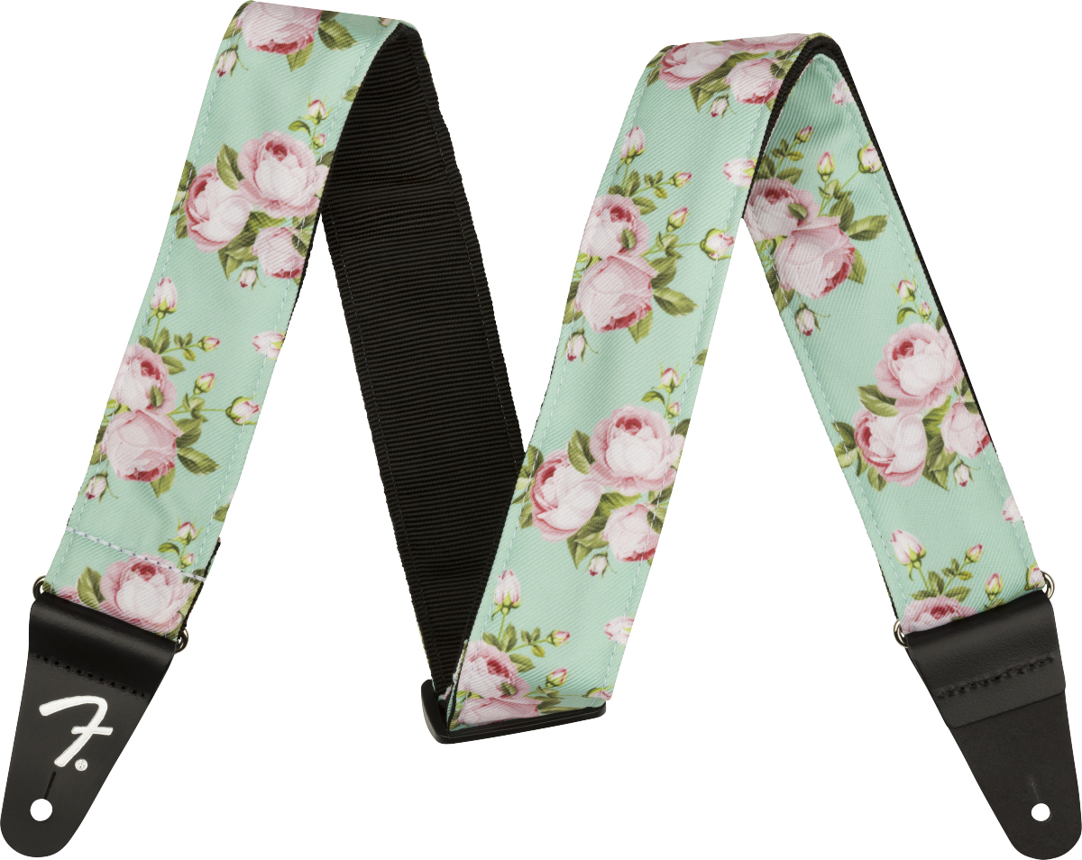 Fender Floral 2.inc Guitar Strap Surf Green - Gitaarriem - Main picture