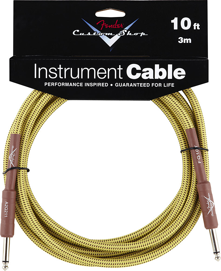 Fender Instrument Cable Custom Shop Performance Jacks Droit 10ft . 3m Tweed - Kabel - Main picture