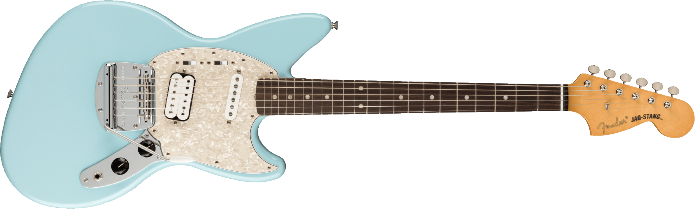 Fender Jag-stang Kurt Cobain Artist Hs Trem Rw - Sonic Blue - Retro-rock elektrische gitaar - Main picture