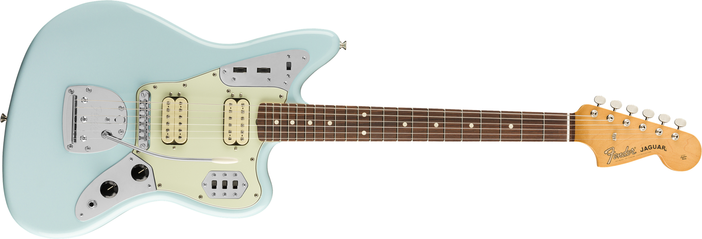 Fender Jaguar 60s Vintera Modified Hh Mex Pf - Sonic Blue - Retro-rock elektrische gitaar - Main picture