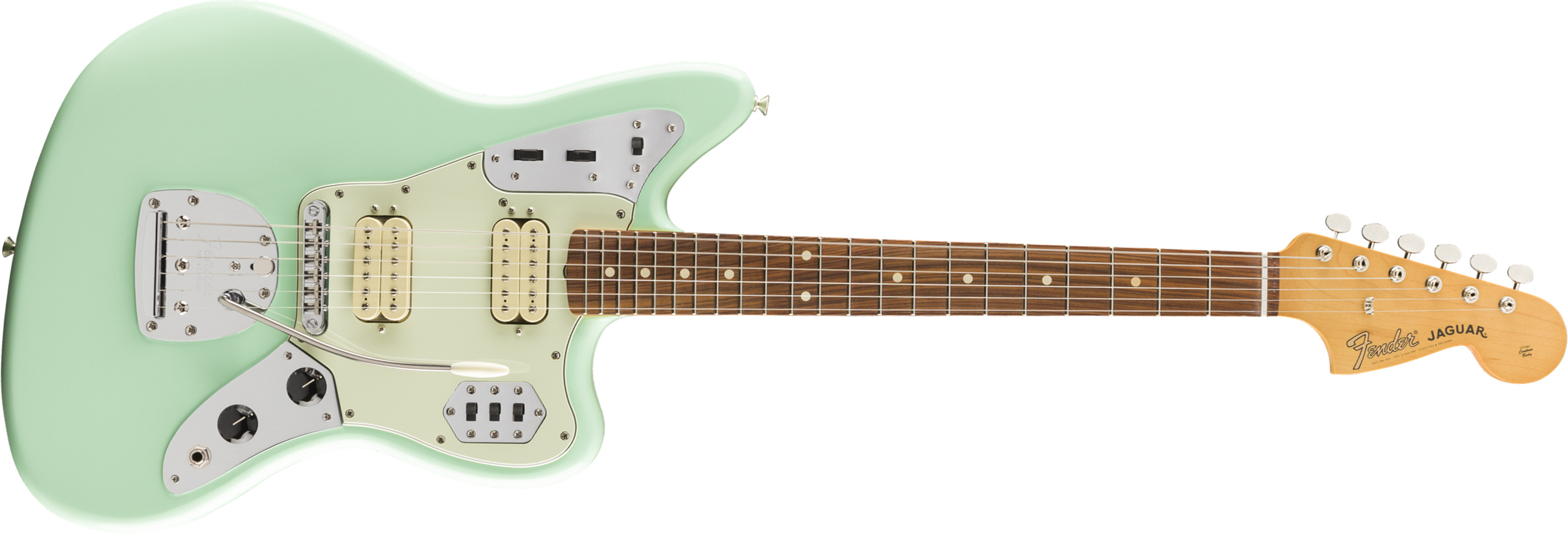 Fender Jaguar 60s Vintera Modified Hh Mex Pf - Surf Green - Retro-rock elektrische gitaar - Main picture