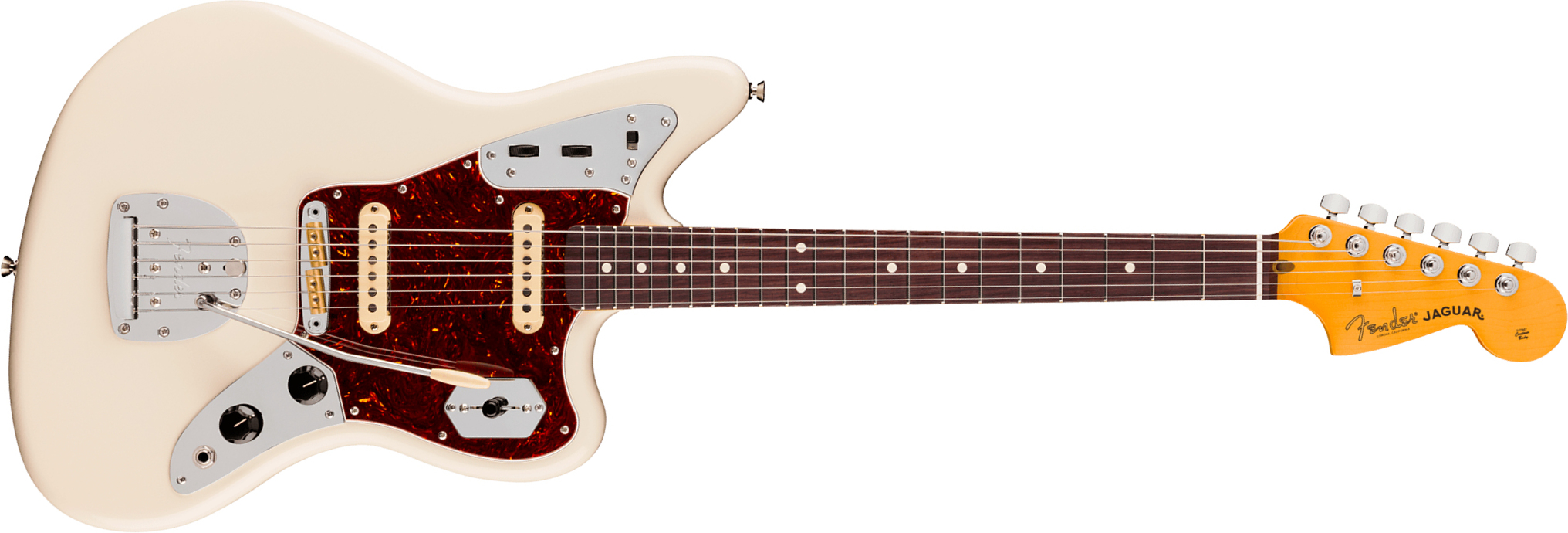 Fender Jaguar American Pro. Usa Shsc 2s Trem Rw - Olympic White - Retro-rock elektrische gitaar - Main picture