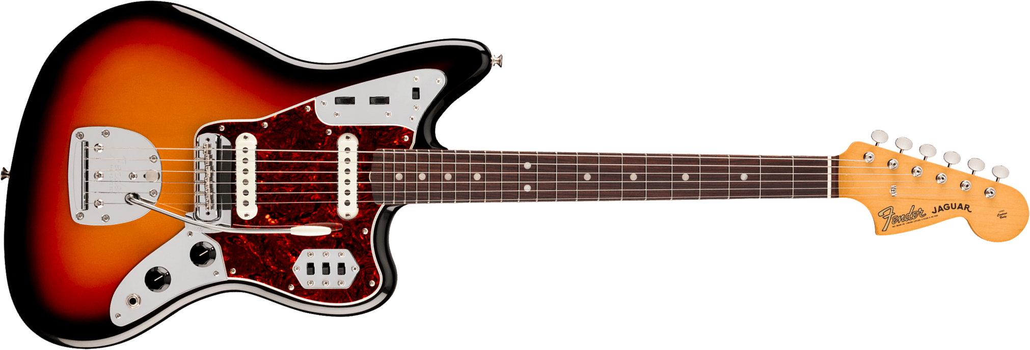 Fender Jaguar Mid 60s Vintera 3 Shsc Mex 2s Trem Rw - 3-color Sunburst - Retro-rock elektrische gitaar - Main picture