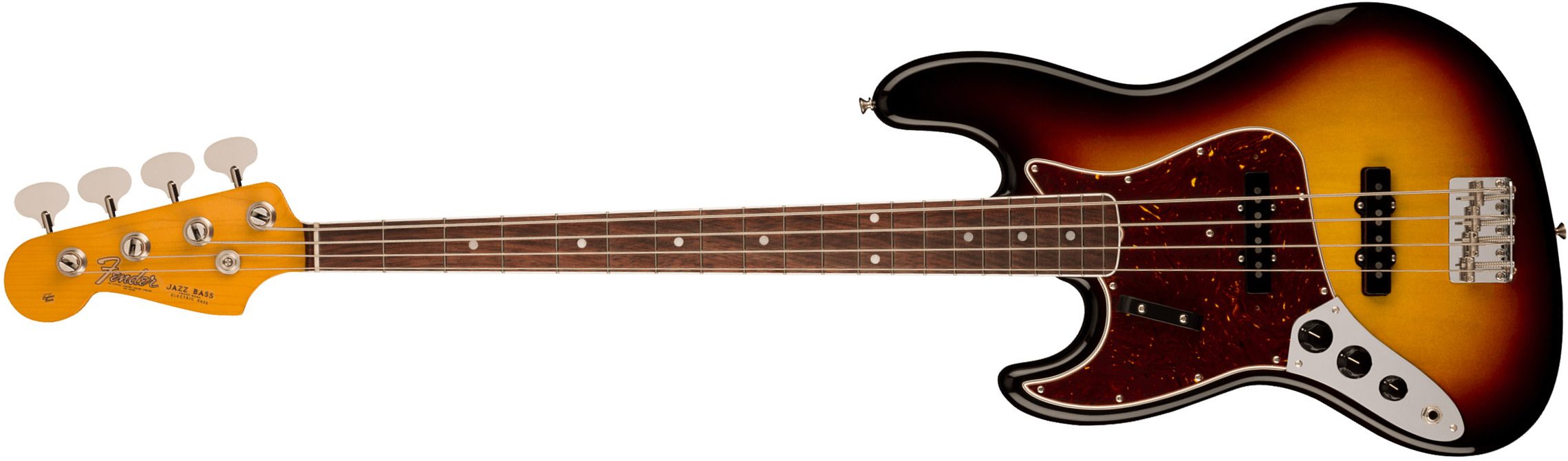Fender Jazz Bass 1966 American Vintage Ii Lh Gaucher Usa Rw - 3-color Sunburst - Solid body elektrische bas - Main picture