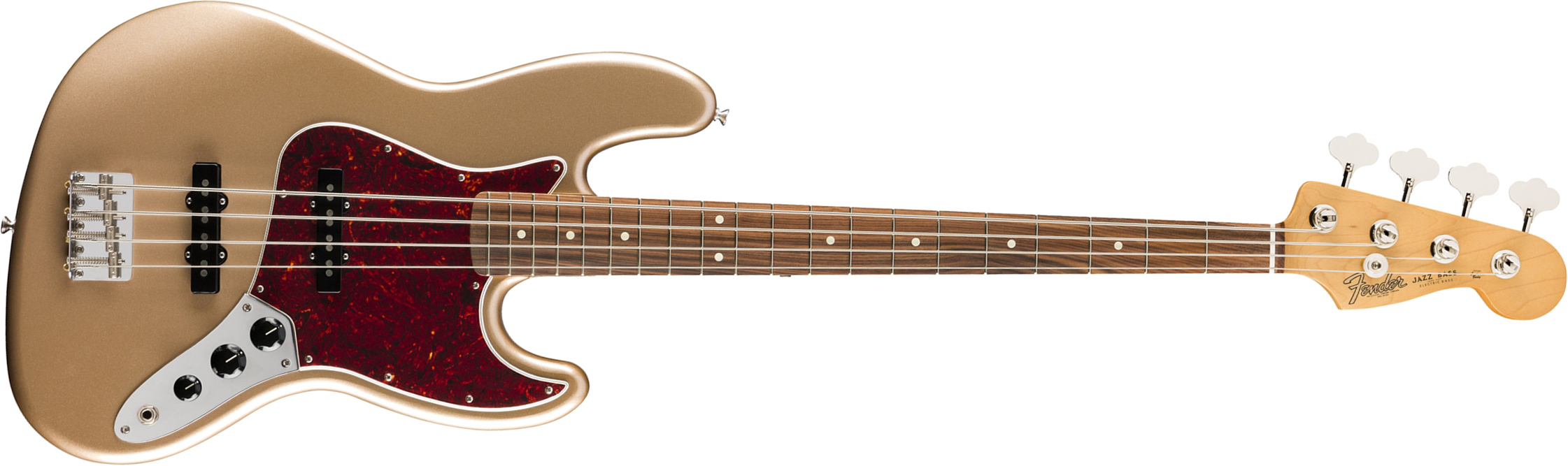 Fender Jazz Bass 60s Vintera Vintage Mex Pf - Firemist Gold - Solid body elektrische bas - Main picture