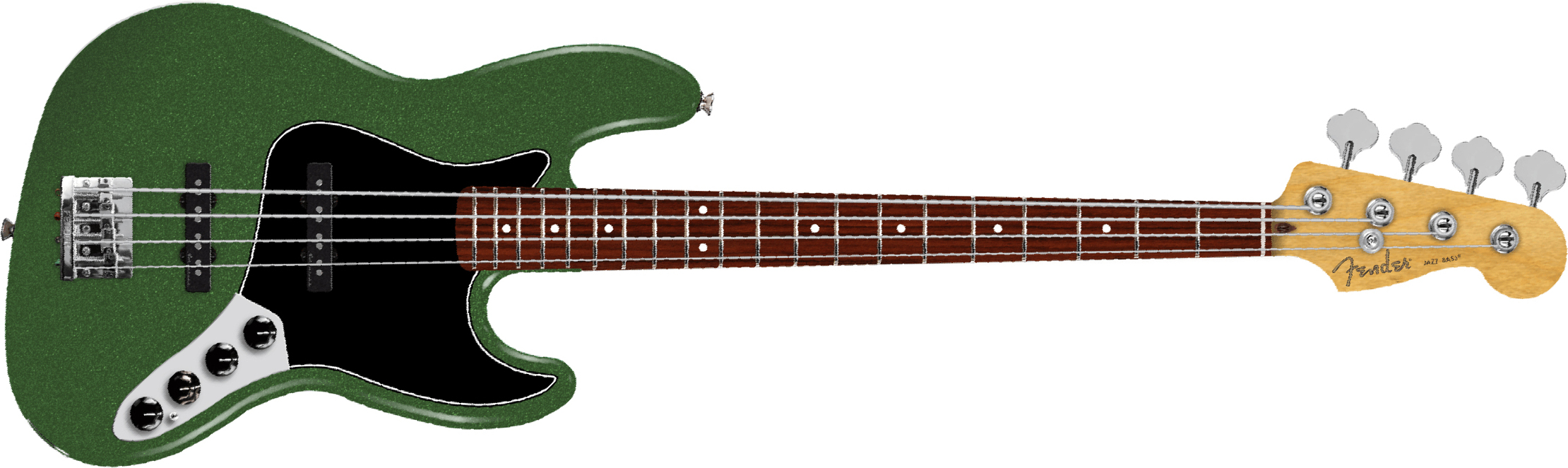 Fender Jazz Bass Active Player Ii Modified Mex Rw - Harvest Green Metallic - Solid body elektrische bas - Main picture