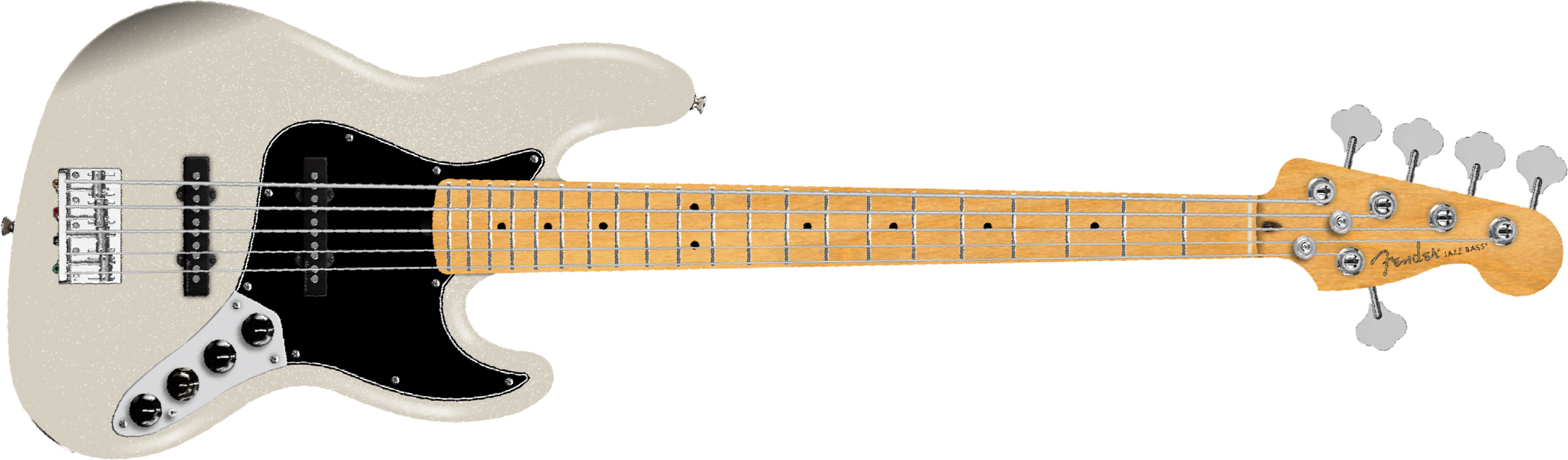 Fender Jazz Bass Active V Player Ii Modified Mex 5c Mn - Olympic Pearl - Solid body elektrische bas - Main picture