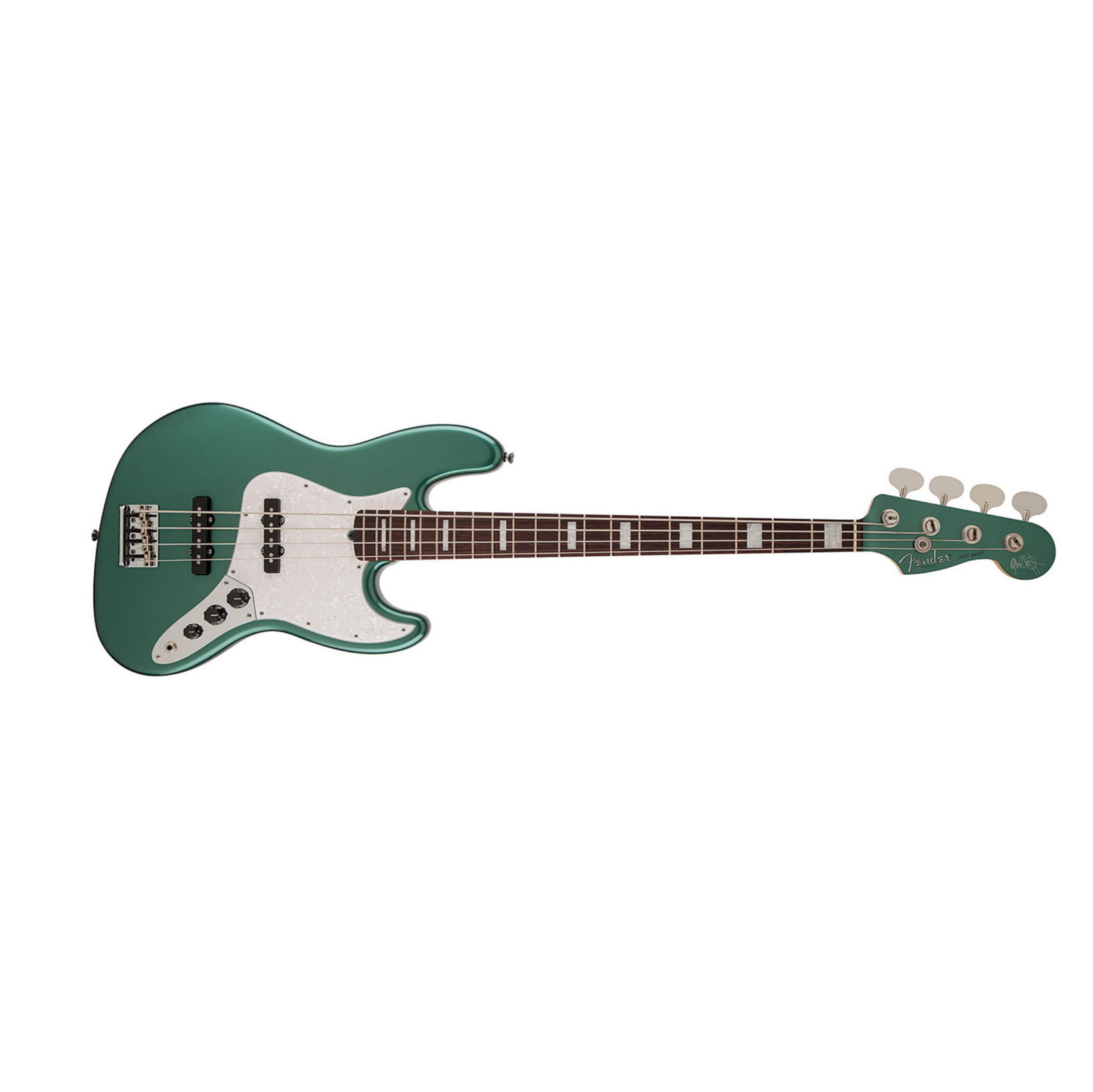 Fender Jazz Bass Usa American Artist Adam Clayton 2014  Rw Sherwood Green Metallic - Solid body elektrische bas - Main picture