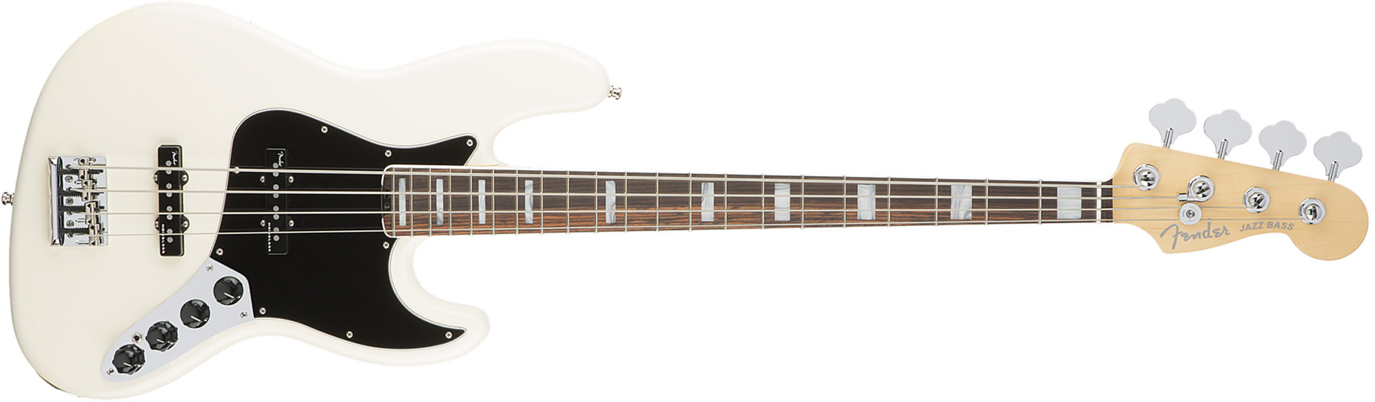 Fender Jazz Bass American Elite 2016 Usa Rw - Olympic White - Solid body elektrische bas - Main picture