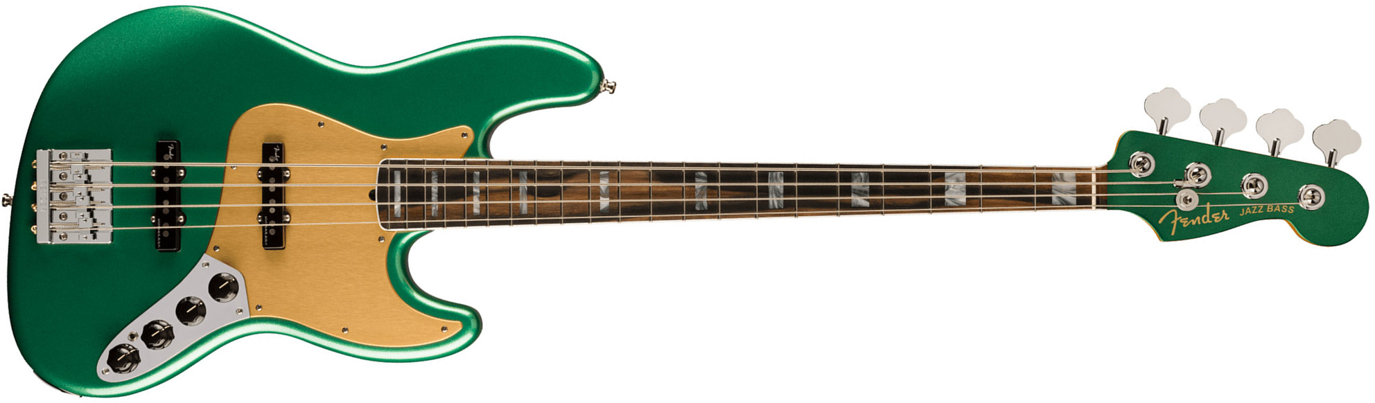 Fender Jazz Bass American Ultra Ltd Usa Active Eb - Mystic Pine Green - Solid body elektrische bas - Main picture