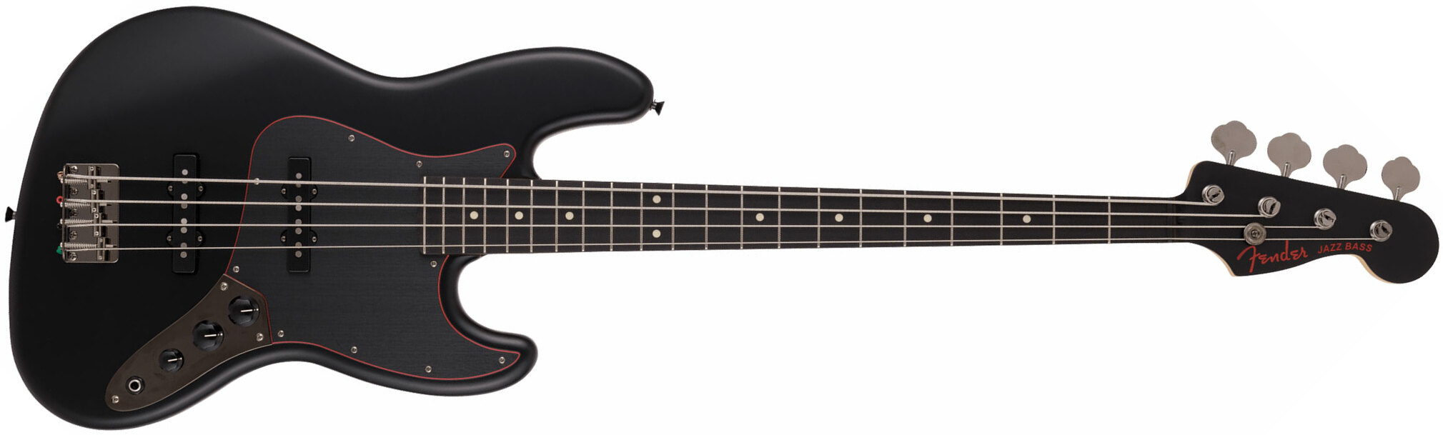Fender Jazz Bass Noir Hybrid Ii Mij Jap 2s Trem Rw - Black Satin - Solid body elektrische bas - Main picture