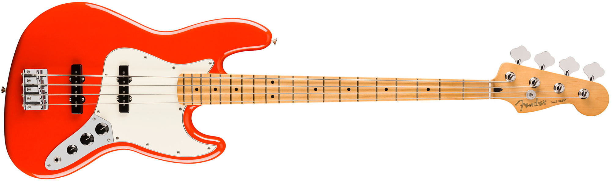 Fender Jazz Bass Player Ii Mex Mn - Coral Red - Solid body elektrische bas - Main picture