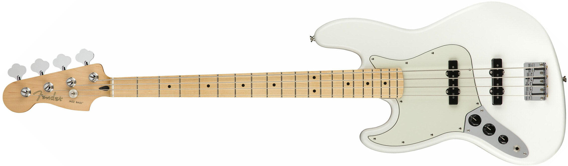 Fender Jazz Bass Player Lh Gaucher Mex Mn - Polar White - Solid body elektrische bas - Main picture