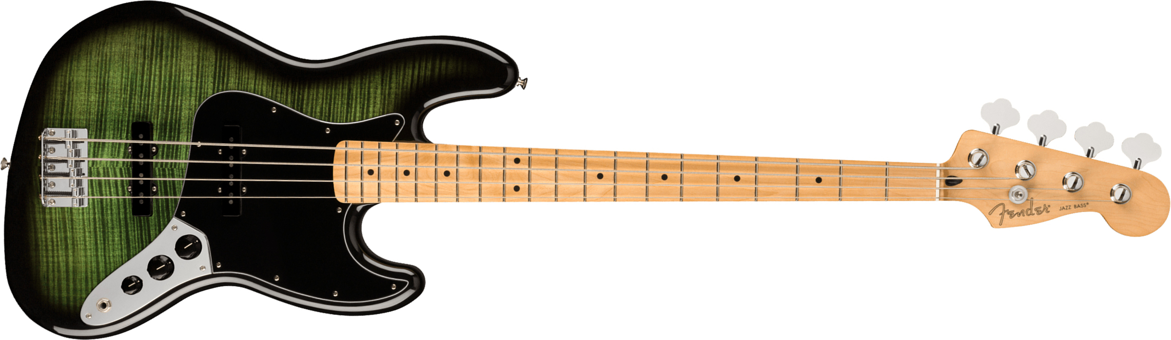 Fender Jazz Bass Player Plus Top Mex Mn - Green Burst - Solid body elektrische bas - Main picture