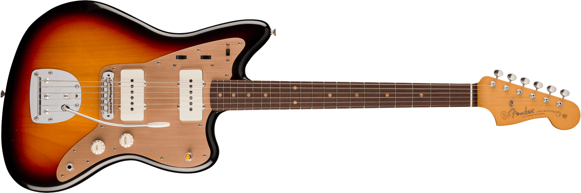 Fender Jazzmaster 50s Road Worn Vintera 2 Mex 2s Trem Rw - 3-color Sunburst - Retro-rock elektrische gitaar - Main picture