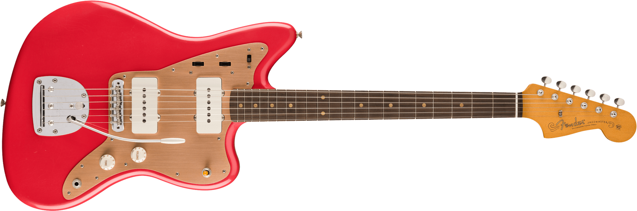 Fender Jazzmaster 50s Road Worn Vintera 2 Mex 2s Trem Rw - Fiesta Red - Retro-rock elektrische gitaar - Main picture