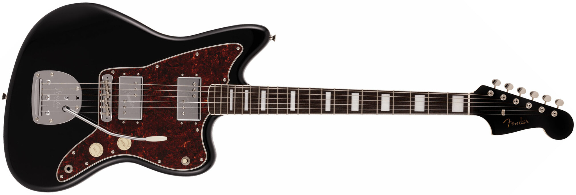 Fender Jazzmaster 60s Hh Wide Range Cunife Mij Traditional Jap 2h Trem Rw - Black - Guitarra eléctrica de doble corte. - Main picture