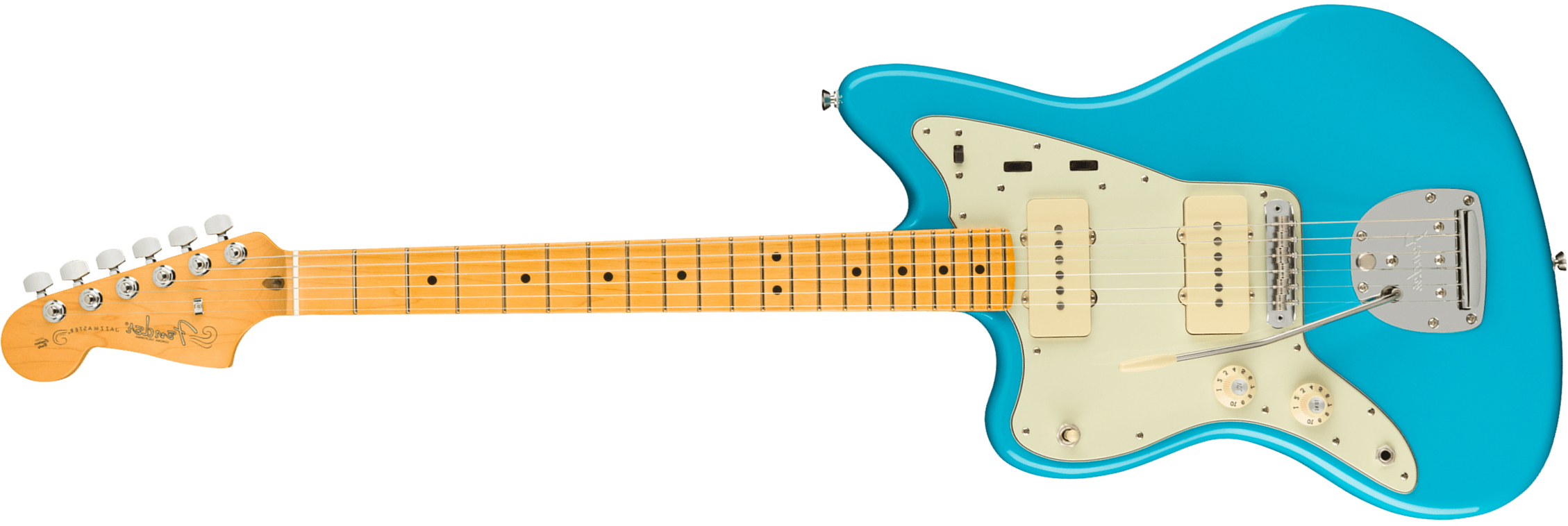 Fender Jazzmaster American Professional Ii Lh Gaucher Usa Mn - Miami Blue - Linkshandige elektrische gitaar - Main picture
