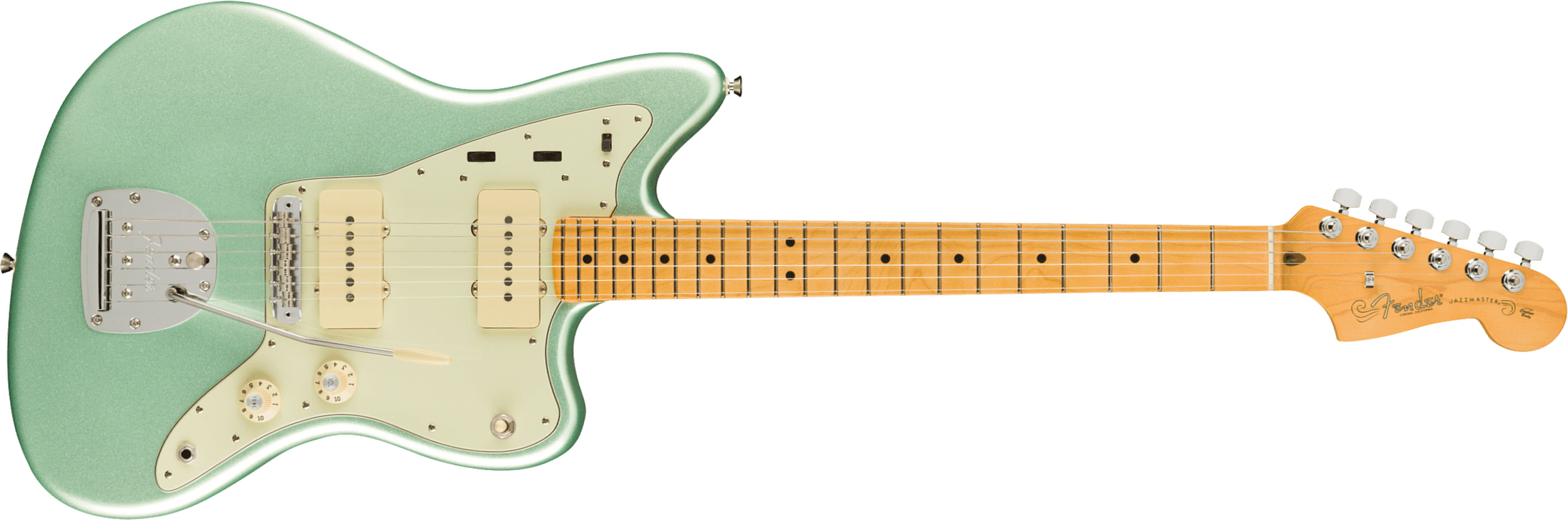 Fender Jazzmaster American Professional Ii Usa Rw - Mystic Surf Green - Retro-rock elektrische gitaar - Main picture