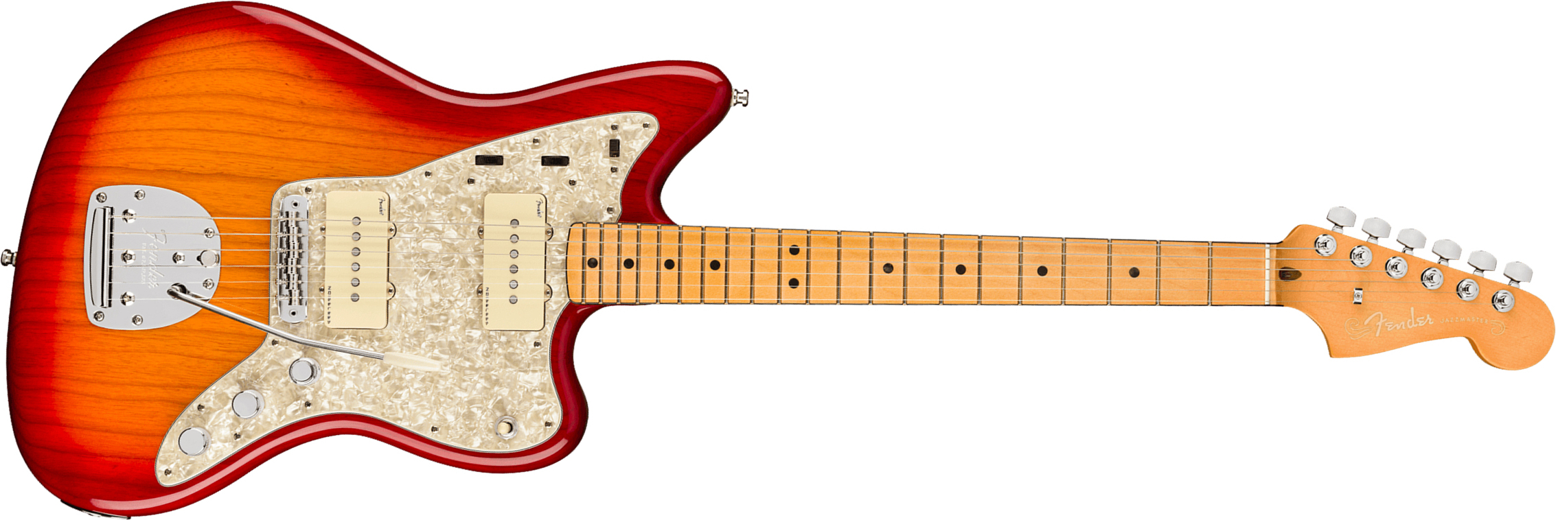 Fender Jazzmaster American Ultra 2019 Usa Mn - Plasma Red Burst - Retro-rock elektrische gitaar - Main picture