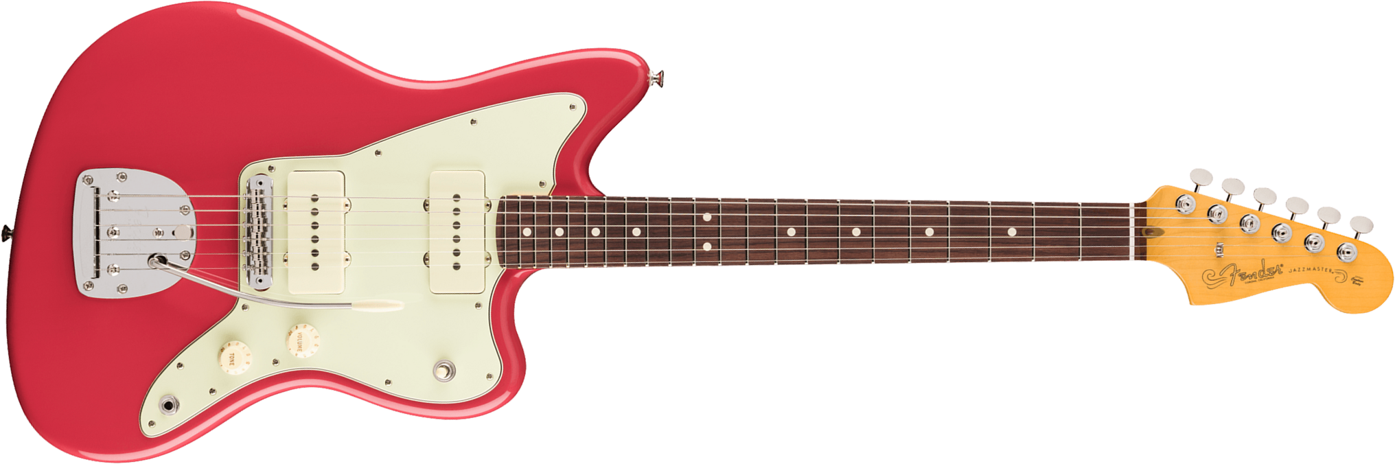 Fender Jazzmaster Classic American Pro Usa 2s Trem Rw - Faded Dakota Red - Retro-rock elektrische gitaar - Main picture