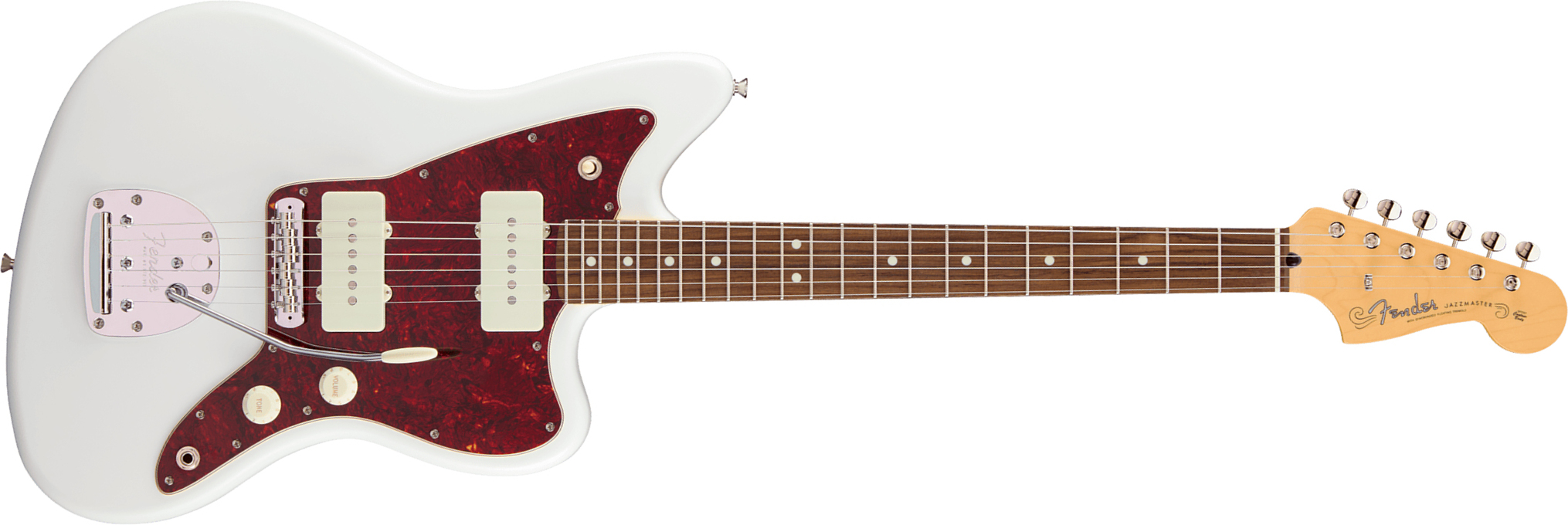 Fender Jazzmaster Hybrid Ii Mij Ltd Jap 2s Trem Rw - Satin Arctic White - Retro-rock elektrische gitaar - Main picture