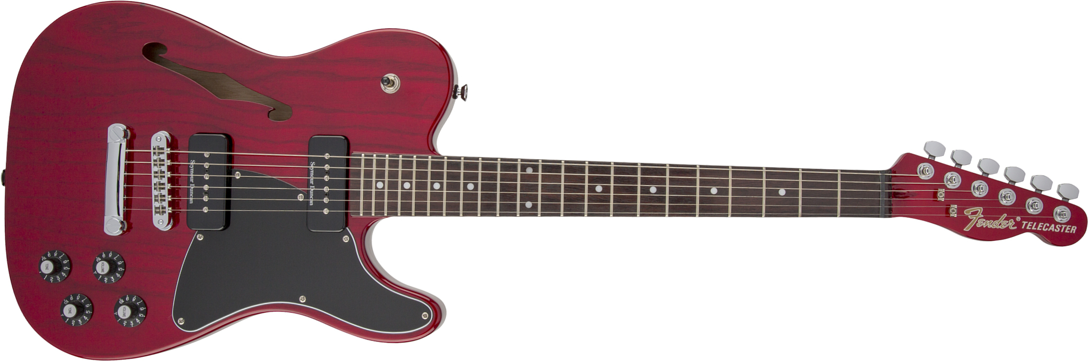 Fender Jim Adkins Tele Ja-90 Mex Signature 2p90 Lau - Crimson Red Transparent - Televorm elektrische gitaar - Main picture