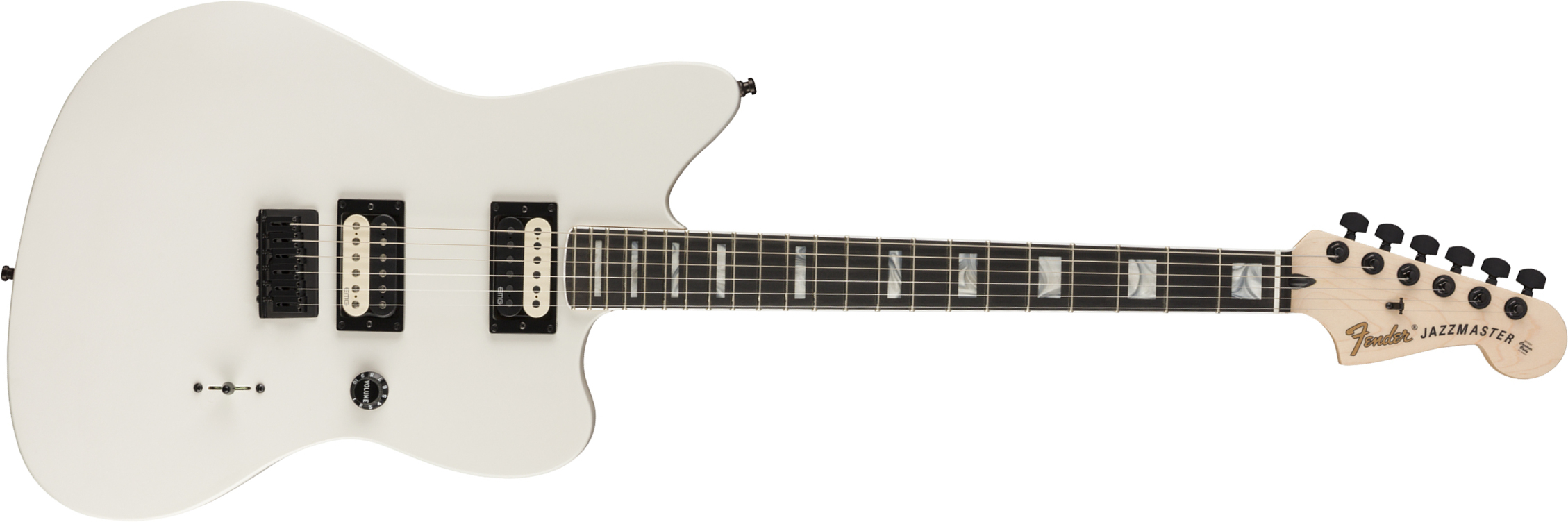 Fender Jim Root Jazzmaster V4 Mex Signature Hh Emg Ht Eb - Artic White - Retro-rock elektrische gitaar - Main picture