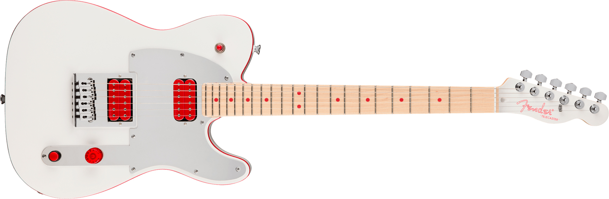 Fender John Five Tele Ghost Signature Ind 2h Dimarzio Ht Mn - White - Kenmerkende elektrische gitaar - Main picture