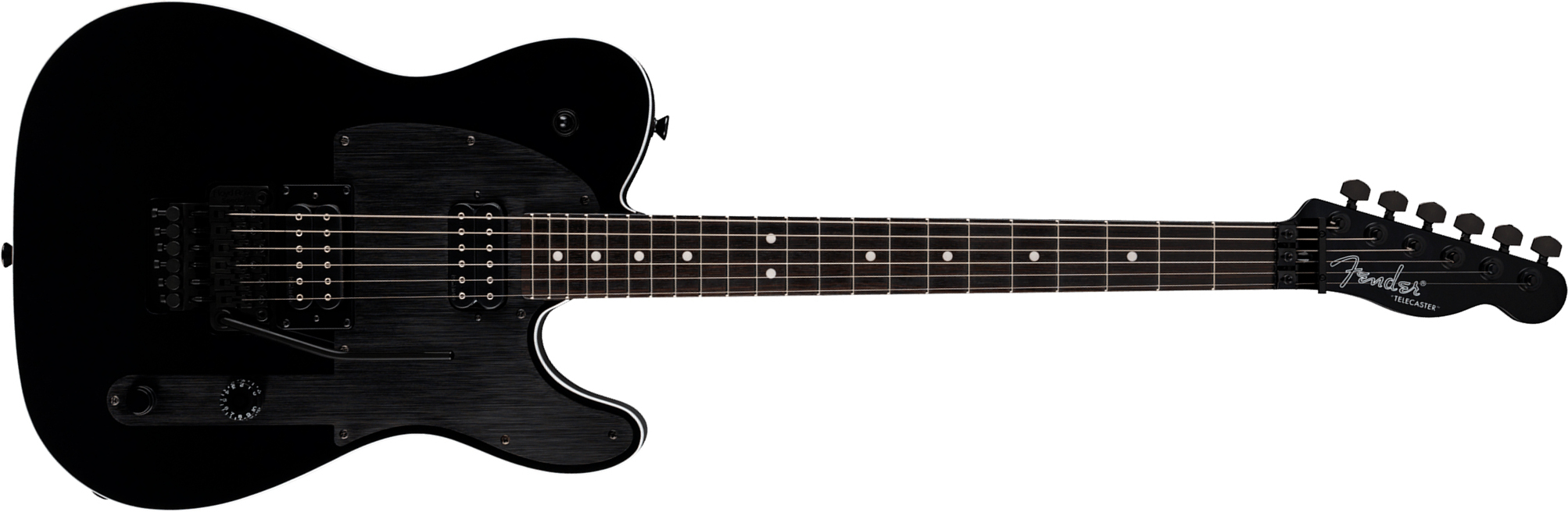 Fender John Five Tele Phantom Signature Ind 2h Dimarzio Fr Eb - Black - Kenmerkende elektrische gitaar - Main picture