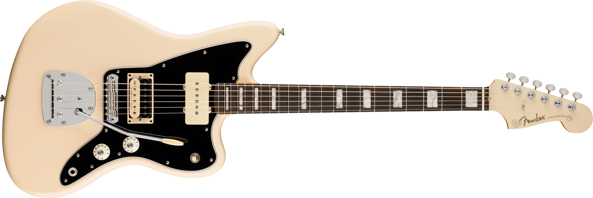 Fender Kim Gordon Jazzmaster Mex Ltd Signature Ltd 2s Trem Rw - Olympic White - Kenmerkende elektrische gitaar - Main picture