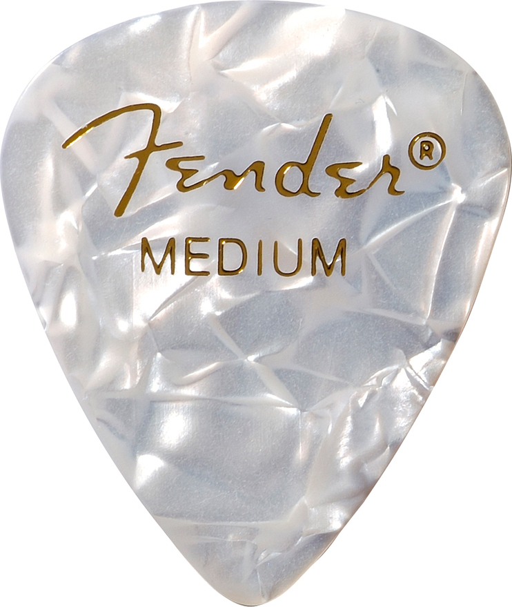 Fender Lot De 12 351 Shape Premium Picks Medium White Moto - Plectrum - Main picture