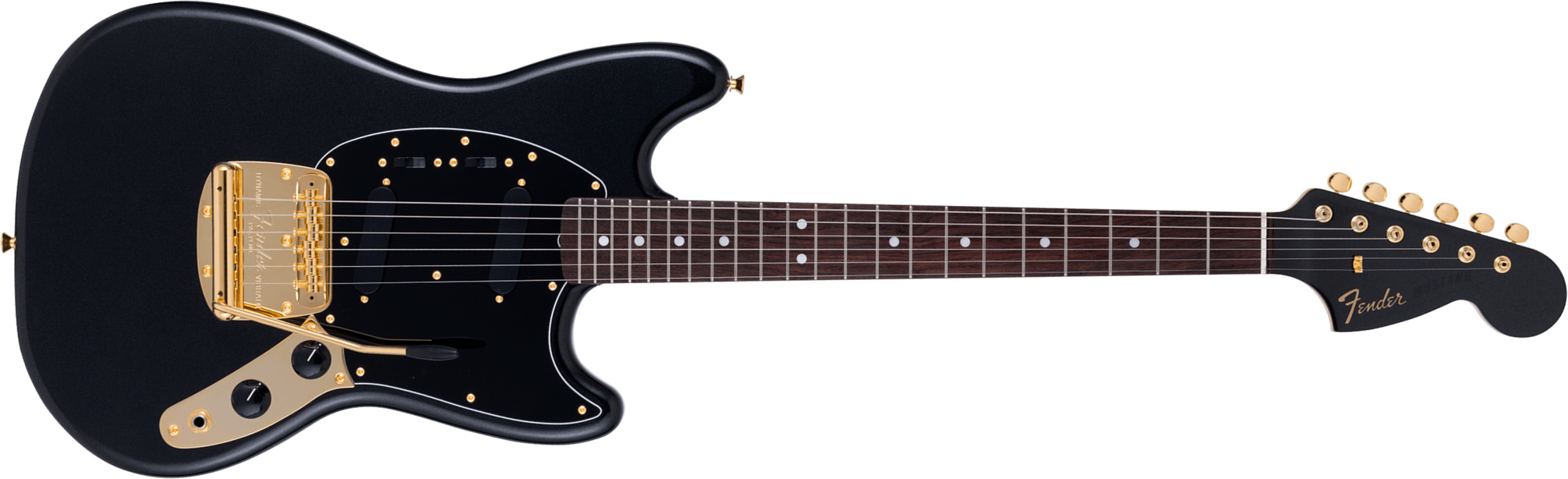 Fender Mustang 60s Traditional Mij Ltd Jap Shsc 2s Trem Rw - Black Pearl - Retro-rock elektrische gitaar - Main picture