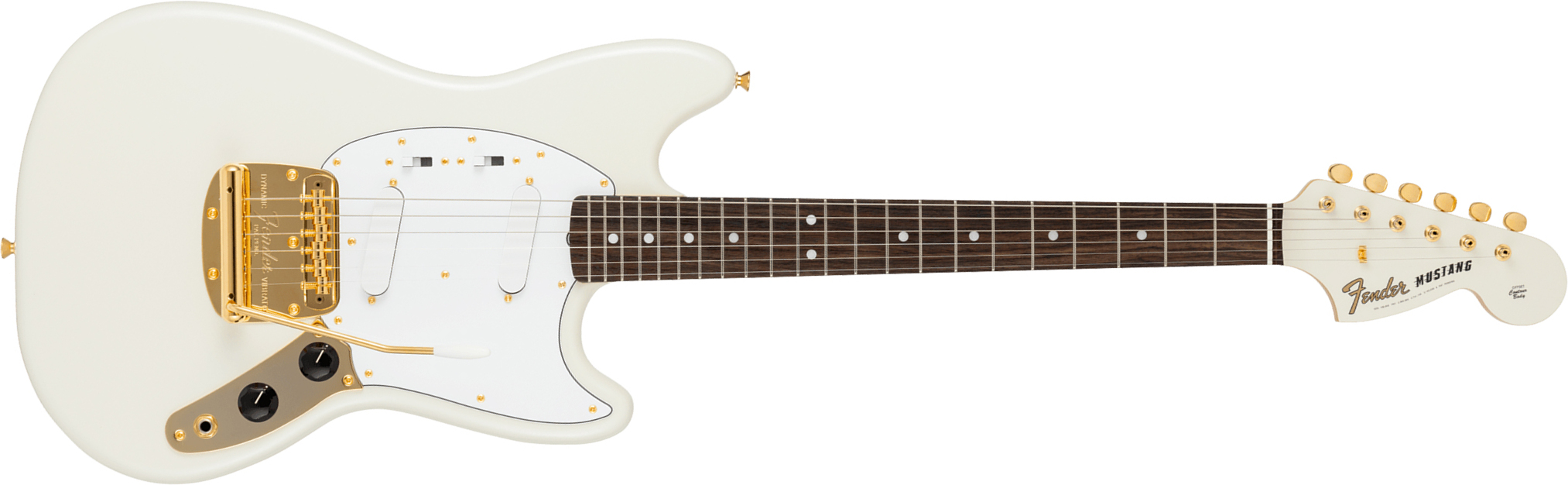 Fender Mustang 60s Traditional Mij Ltd Jap Shsc 2s Trem Rw - White Pearl - Retro-rock elektrische gitaar - Main picture