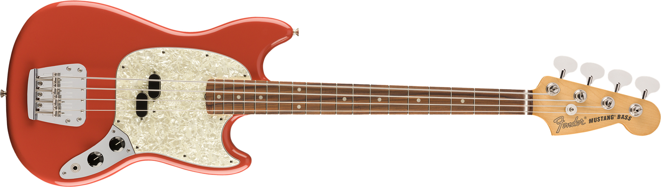 Fender Mustang Bass 60s Vintera Vintage Mex Pf - Fiesta Red - Short scale elektrische bas - Main picture