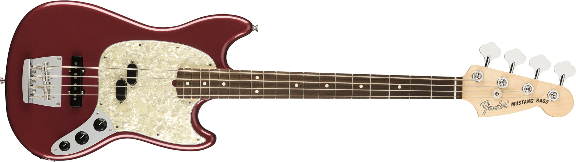 Fender Mustang Bass American Performer Usa Rw - Aubergine - Short scale elektrische bas - Main picture