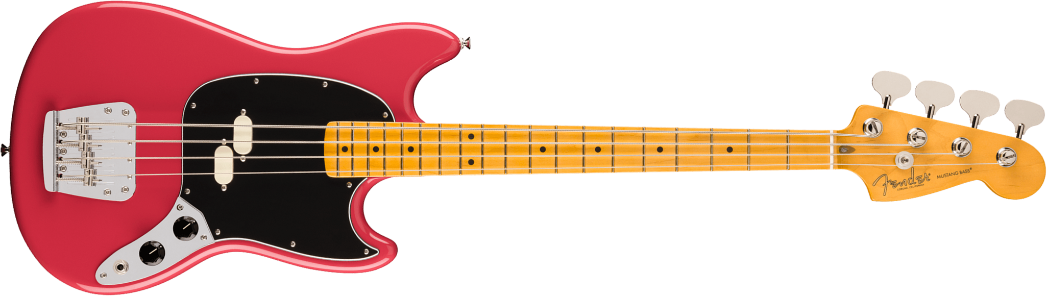 Fender Mustang Bass Classic American Pro Usa Shsc Mn - Faded Dakota Red - Solid body elektrische bas - Main picture
